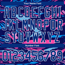 Load image into Gallery viewer, Custom Stitched Figure Royal Pink Light Blue-White 3D Pattern Design Sports Pullover Sweatshirt Hoodie
