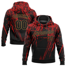 Load image into Gallery viewer, Custom Stitched Red Black-Old Gold 3D Pattern Design Sports Pullover Sweatshirt Hoodie
