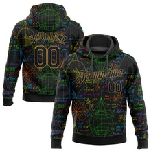 Load image into Gallery viewer, Custom Stitched Black Black-Old Gold 3D Pattern Design Math Sports Pullover Sweatshirt Hoodie
