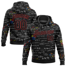 Load image into Gallery viewer, Custom Stitched Black Black Red-White 3D Pattern Design Math Sports Pullover Sweatshirt Hoodie
