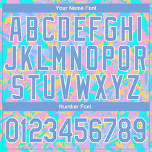 Load image into Gallery viewer, Custom Stitched Pink Light Blue-White 3D Pattern Design Gradient Abstract Sports Pullover Sweatshirt Hoodie
