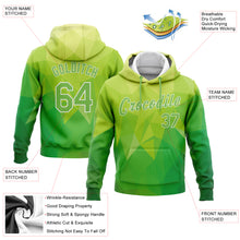 Load image into Gallery viewer, Custom Stitched Kelly Green Neon Green-White 3D Pattern Design Abstract Warm Geometric Pattern Sports Pullover Sweatshirt Hoodie
