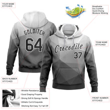 Load image into Gallery viewer, Custom Stitched Gray Black-White 3D Pattern Design Abstract Geometric Sports Pullover Sweatshirt Hoodie
