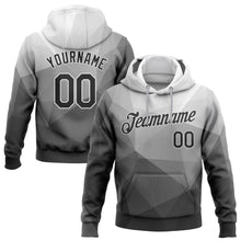 Load image into Gallery viewer, Custom Stitched Gray Black-White 3D Pattern Design Abstract Geometric Sports Pullover Sweatshirt Hoodie
