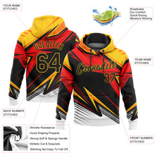 Load image into Gallery viewer, Custom Stitched Gold Black Orange-White 3D Pattern Design Sports Pullover Sweatshirt Hoodie
