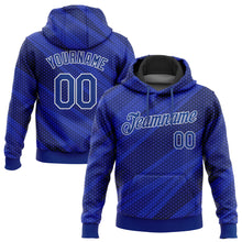 Load image into Gallery viewer, Custom Stitched Royal Roayl Navy-White 3D Pattern Design Sports Pullover Sweatshirt Hoodie
