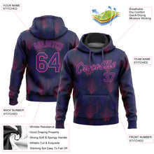 Load image into Gallery viewer, Custom Stitched Navy Purple-Pink 3D Pattern Design Sports Pullover Sweatshirt Hoodie
