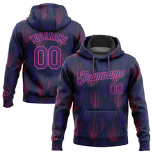 Load image into Gallery viewer, Custom Stitched Navy Purple-Pink 3D Pattern Design Sports Pullover Sweatshirt Hoodie
