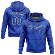 Load image into Gallery viewer, Custom Stitched Royal Roayl Navy-White 3D Pattern Design Sports Pullover Sweatshirt Hoodie
