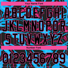 Load image into Gallery viewer, Custom Stitched Light Blue Black-Pink 3D Pattern Design Sports Pullover Sweatshirt Hoodie
