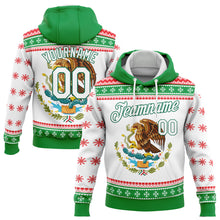 Load image into Gallery viewer, Custom Stitched Kelly Green White-Red 3D Mexican Flag Sports Pullover Sweatshirt Hoodie
