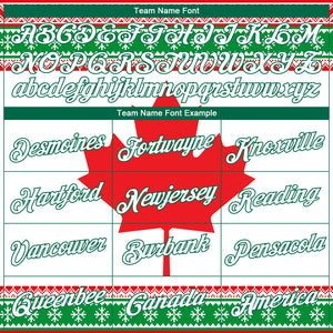 Custom Stitched Red White-Kelly Green 3D Canadian Flag Sports Pullover Sweatshirt Hoodie