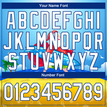 Load image into Gallery viewer, Custom Stitched Light Blue White Gold-Royal 3D Tropical Christmas Surfing Santa Sports Pullover Sweatshirt Hoodie
