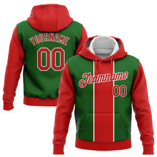 Load image into Gallery viewer, Custom Stitched Kelly Green Red-White 3D Christmas Sports Pullover Sweatshirt Hoodie

