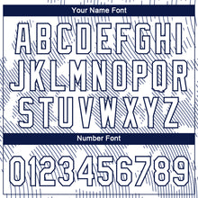 Load image into Gallery viewer, Custom White White-Navy 3D Pattern Design Authentic Baseball Jersey
