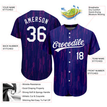 Load image into Gallery viewer, Custom Purple White 3D Pattern Design Authentic Baseball Jersey
