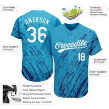 Load image into Gallery viewer, Custom Sky Blue White-Black 3D Pattern Design Authentic Baseball Jersey
