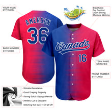 Load image into Gallery viewer, Custom Red Royal-White 3D Pattern Design Authentic Baseball Jersey
