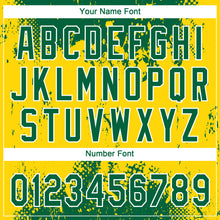 Load image into Gallery viewer, Custom Gold Green-White 3D Pattern Design Authentic Baseball Jersey
