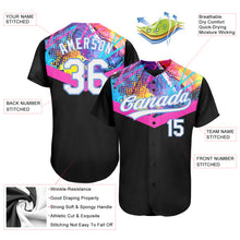 Load image into Gallery viewer, Custom Black White-Light Blue 3D Pattern Design Authentic Baseball Jersey
