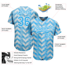 Load image into Gallery viewer, Custom Light Blue Light Blue-White 3D Pattern Design Authentic Baseball Jersey
