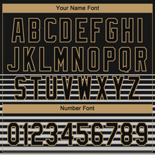 Load image into Gallery viewer, Custom Black Black Old Gold-Gray 3D Pattern Design Authentic Baseball Jersey
