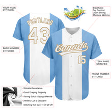 Load image into Gallery viewer, Custom Light Blue White-Old Gold 3D Argentinian Flag Authentic Baseball Jersey
