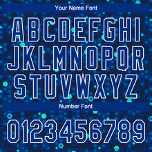 Load image into Gallery viewer, Custom Navy Royal-Aqua 3D Pattern Design Authentic Baseball Jersey
