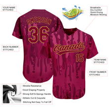 Load image into Gallery viewer, Custom Crimson Crimson-Old Gold 3D Pattern Design Authentic Baseball Jersey
