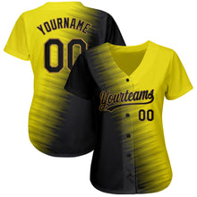 Load image into Gallery viewer, Custom Gold Black-Old Gold 3D Pattern Design Authentic Baseball Jersey
