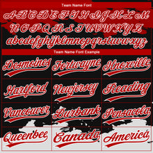 Load image into Gallery viewer, Custom Black Black-Red 3D Pattern Design Authentic Baseball Jersey
