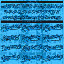 Load image into Gallery viewer, Custom Blue Blue-Black 3D Pattern Design Authentic Baseball Jersey
