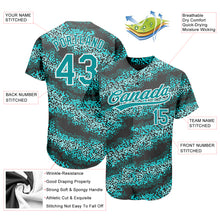 Load image into Gallery viewer, Custom Teal Teal-Black 3D Pattern Design Authentic Baseball Jersey
