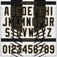 Load image into Gallery viewer, Custom White Black-Old Gold 3D Pattern Design Authentic Baseball Jersey
