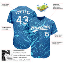 Load image into Gallery viewer, Custom Royal White-Light Blue 3D Pattern Design Authentic Baseball Jersey
