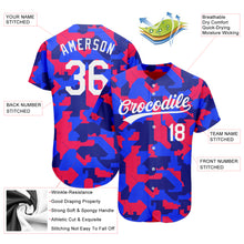 Load image into Gallery viewer, Custom Camo White-Royal 3D Pattern Design Authentic Salute To Service Baseball Jersey
