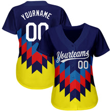 Load image into Gallery viewer, Custom Figure White-Gold 3D Pattern Design Authentic Baseball Jersey
