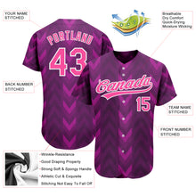 Load image into Gallery viewer, Custom Purple Pink-White 3D Pattern Design Authentic Baseball Jersey
