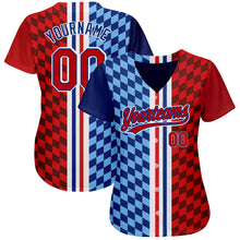 Load image into Gallery viewer, Custom Figure Red-Royal 3D Pattern Design Authentic Baseball Jersey
