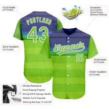 Load image into Gallery viewer, Custom Neon Green Neon Green-Royal 3D Pattern Design Authentic Baseball Jersey
