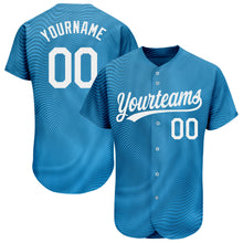 Load image into Gallery viewer, Custom Light Blue White 3D Pattern Design Authentic Baseball Jersey
