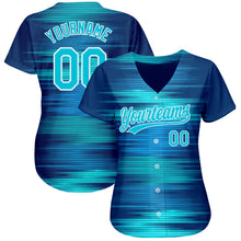 Load image into Gallery viewer, Custom Royal Lakes Blue-White 3D Pattern Design Authentic Baseball Jersey
