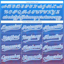 Load image into Gallery viewer, Custom Royal Light Blue-Red 3D Pattern Design Authentic Baseball Jersey
