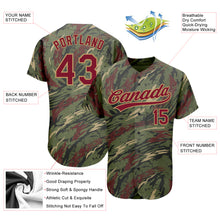 Load image into Gallery viewer, Custom Olive Crimson-Old Gold 3D Pattern Design Authentic Salute To Service Baseball Jersey
