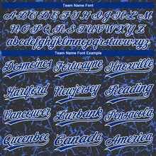 Load image into Gallery viewer, Custom Black Royal-White 3D Pattern Design Authentic Baseball Jersey
