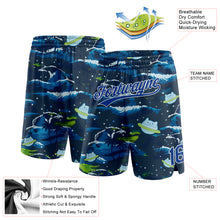 Load image into Gallery viewer, Custom Navy Royal-White 3D Pattern Sea Wave Authentic Basketball Shorts
