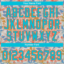 Load image into Gallery viewer, Custom White Lakes Blue-Orange 3D Pattern Design Leaves Authentic Baseball Jersey
