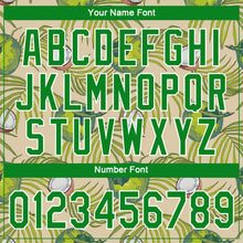 Load image into Gallery viewer, Custom Cream Grass Green-White 3D Pattern Design Coconuts And Leaves Authentic Baseball Jersey
