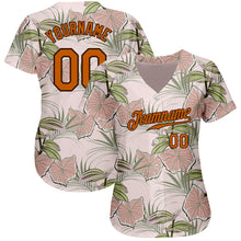 Load image into Gallery viewer, Custom Light Pink Texas Orange-Brown 3D Pattern Design Tropical Hawaii Plants Authentic Baseball Jersey
