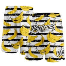 Load image into Gallery viewer, Custom Black White 3D Pattern Banana Authentic Basketball Shorts

